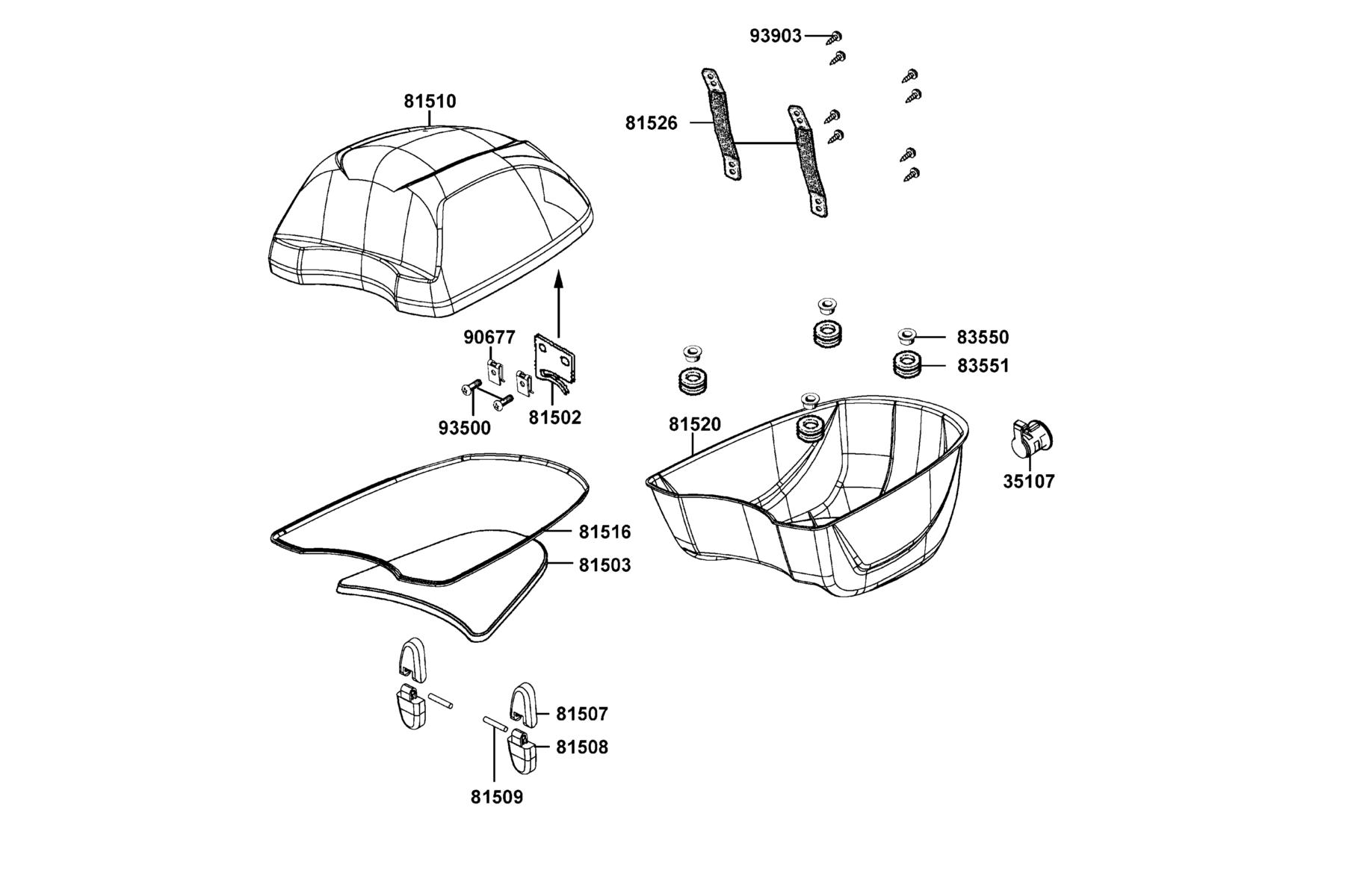 LIKE 50(2013~) RR BOX parts diagram